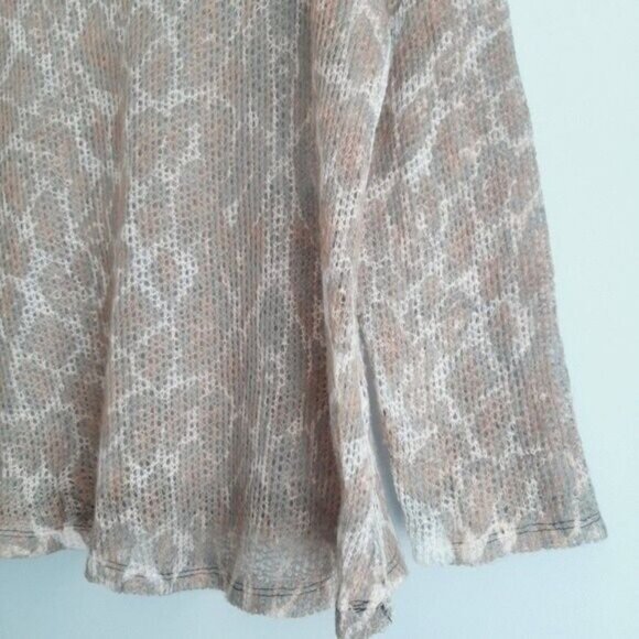 Made in Italy | Leopard Pattern Wool & Mohair Blend Light Top Sz M - Picture 9 of 13